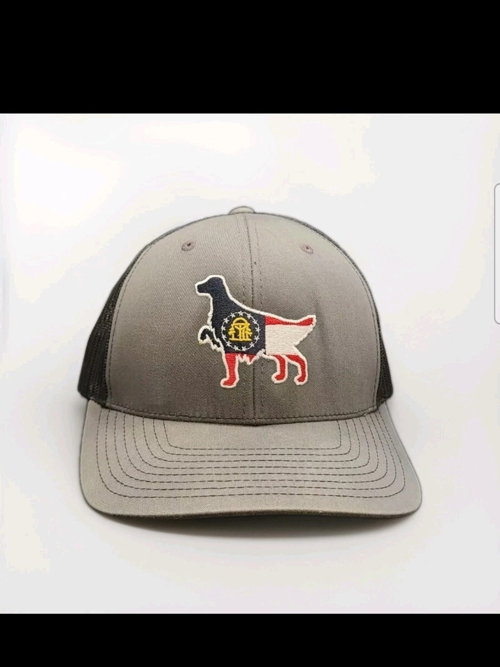 Bird Dog American Setter's Embroidered Hat Snapback Gray/Black